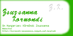 zsuzsanna kormondi business card